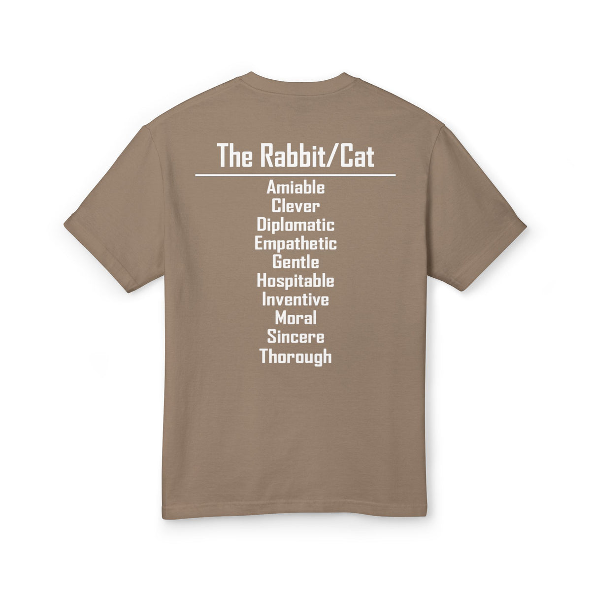 04 Rabbit — Illustrated Tee — Faded Brown — English