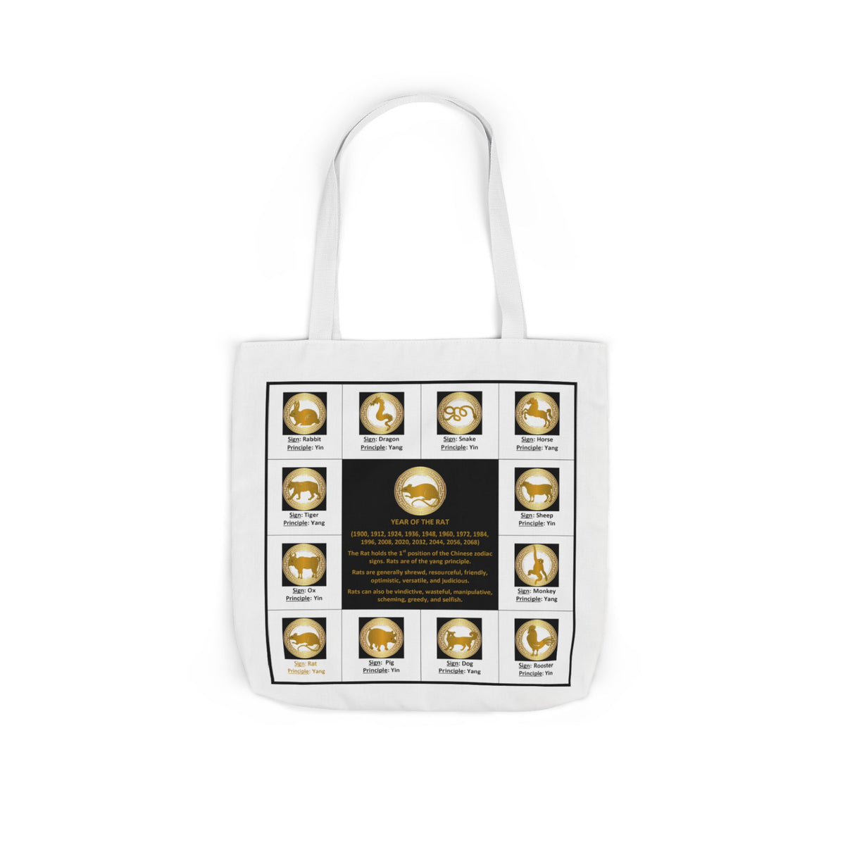 01 Rat — Chinese Zodiac Tote by Elizabeth London™