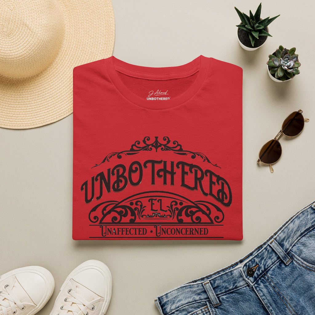 Unbothered & Undeniable Statement Unisex Softstyle Tee – Red
