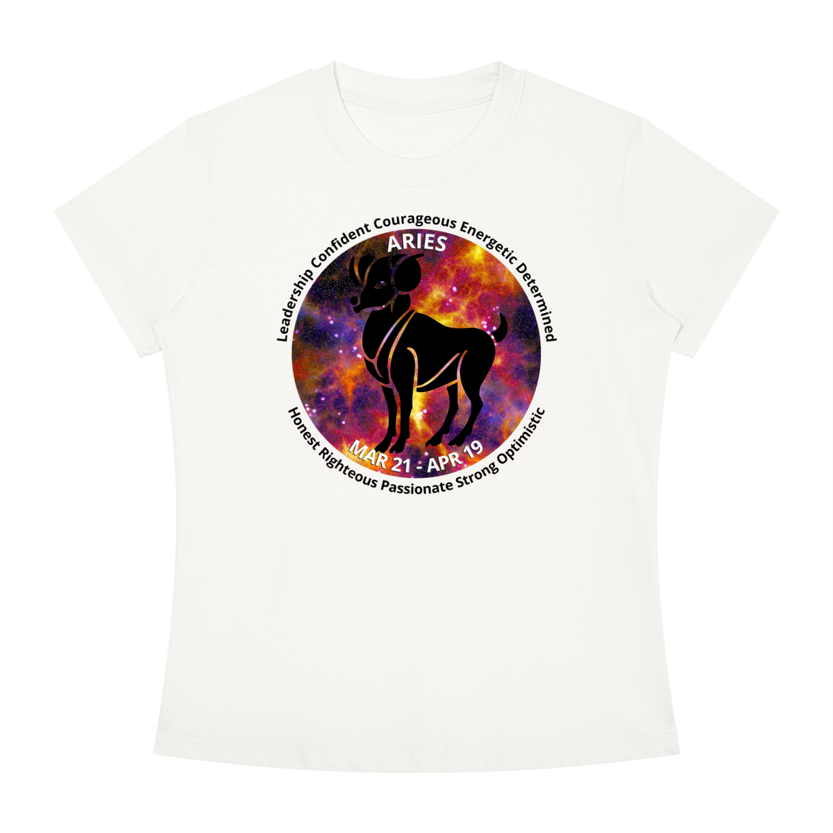 Aries Full-Color Zodiac Slim-Fit Women’s Tee – Light Shades