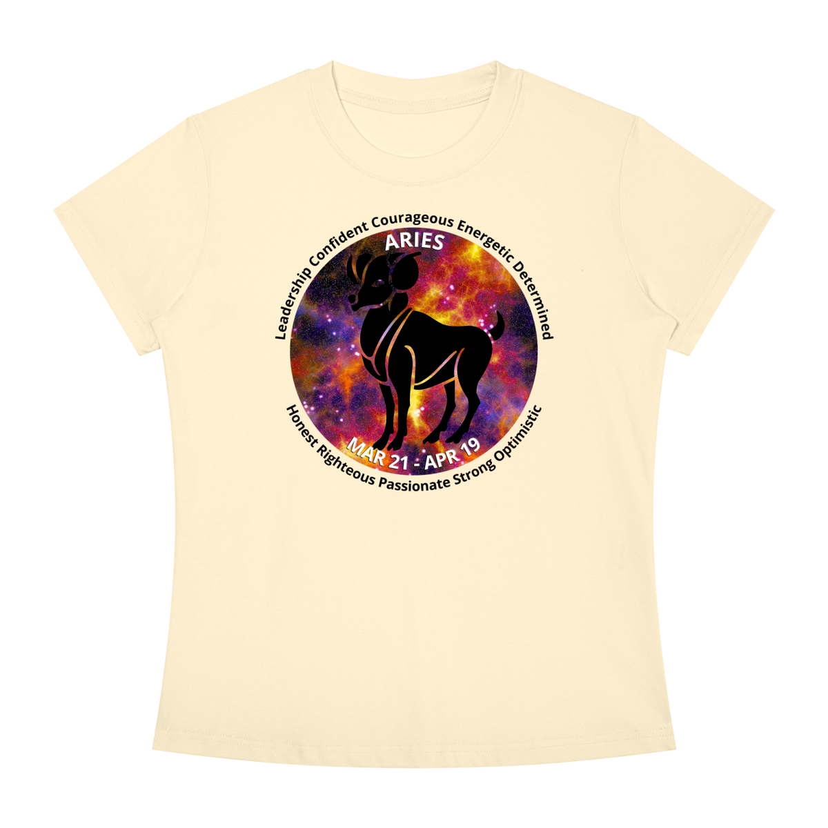 Aries Full-Color Zodiac Slim-Fit Women’s Tee – Light Shades