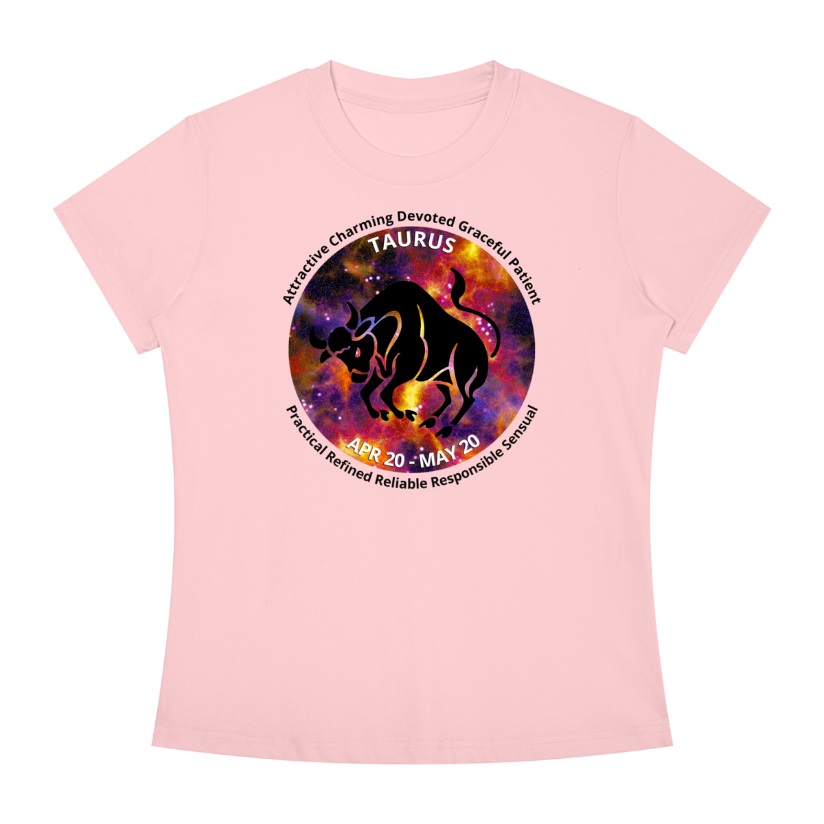 Taurus Full-Color Zodiac Slim-Fit Women’s Tee – Light Shades
