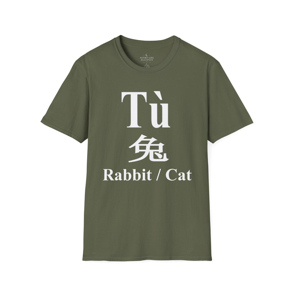 04 Rabbit — Typography Tee — Dark Colors — English