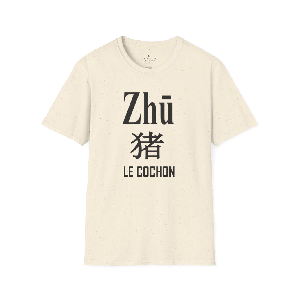 12 Cochon — T-shirt Typographique — Couleurs Claires — Français