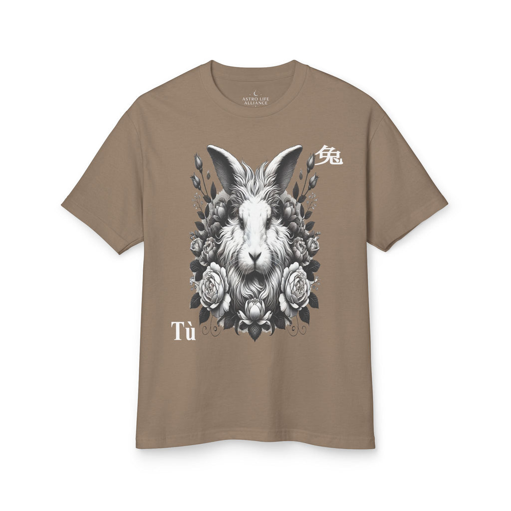 04 Lapin — T-shirt Illustré — Couleurs Foncées — Français