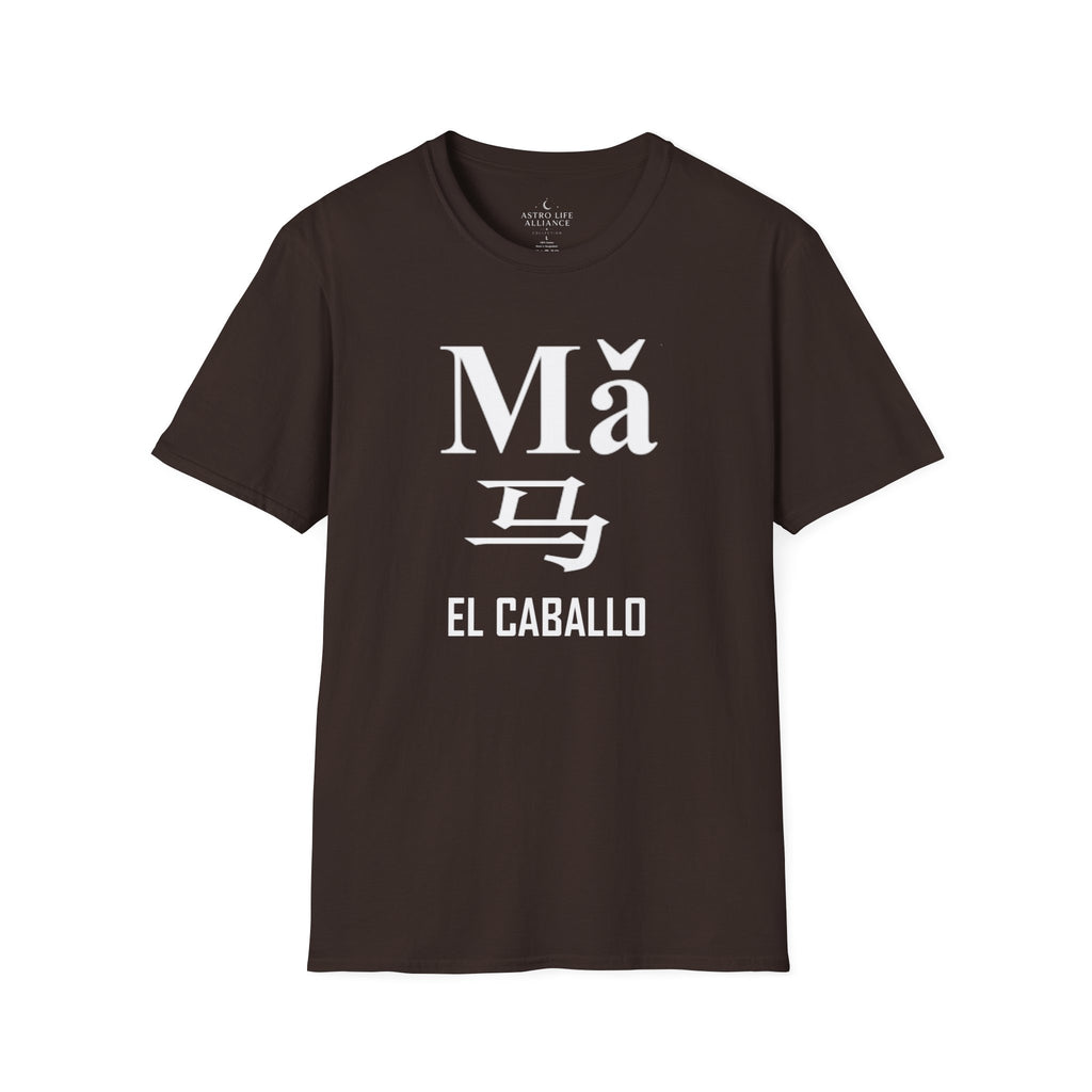 07 Caballo — Camiseta Tipográfica — Colores Oscuros — Español