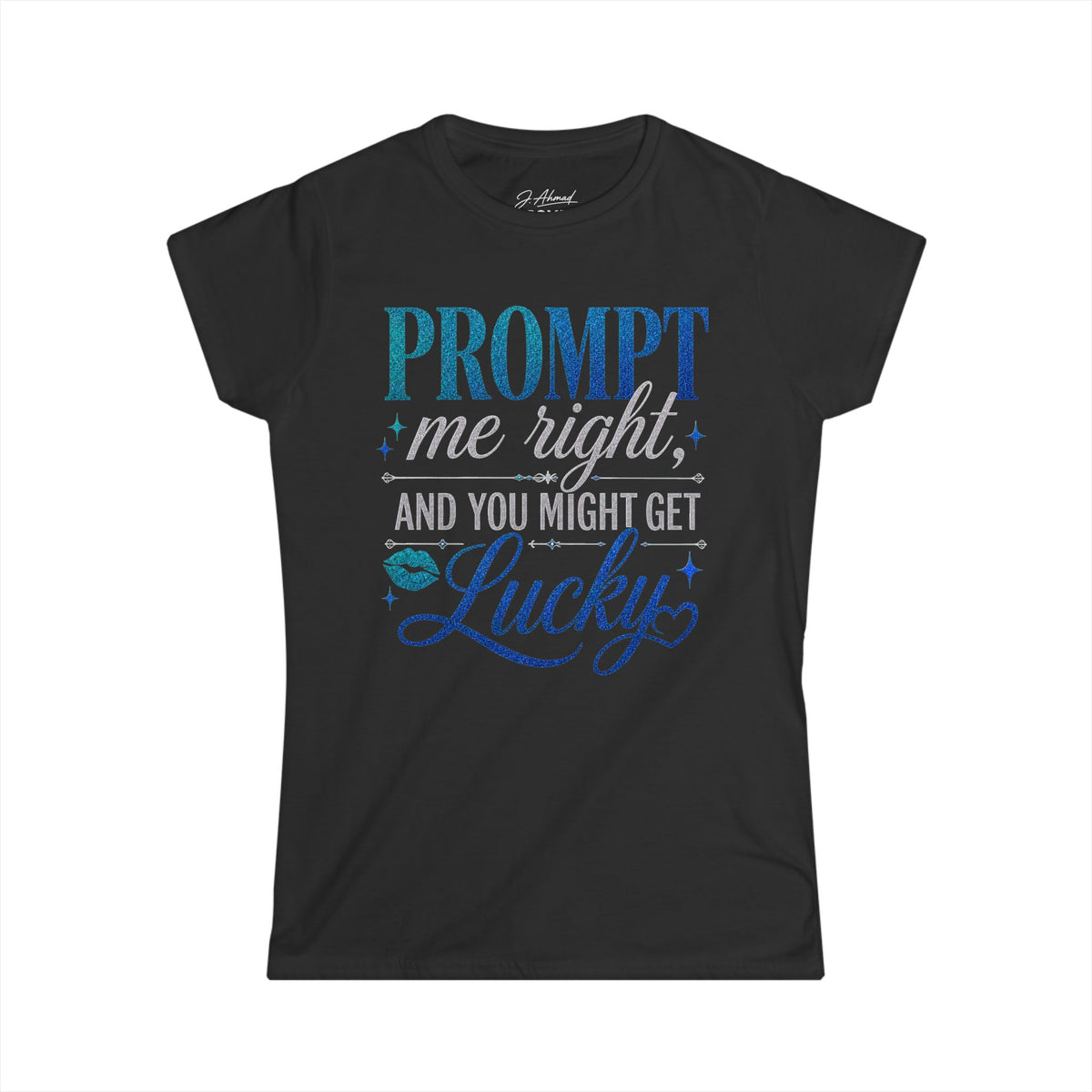 Prompt Me Right Women’s Tee – Blue Current Edition by J. Ahmad