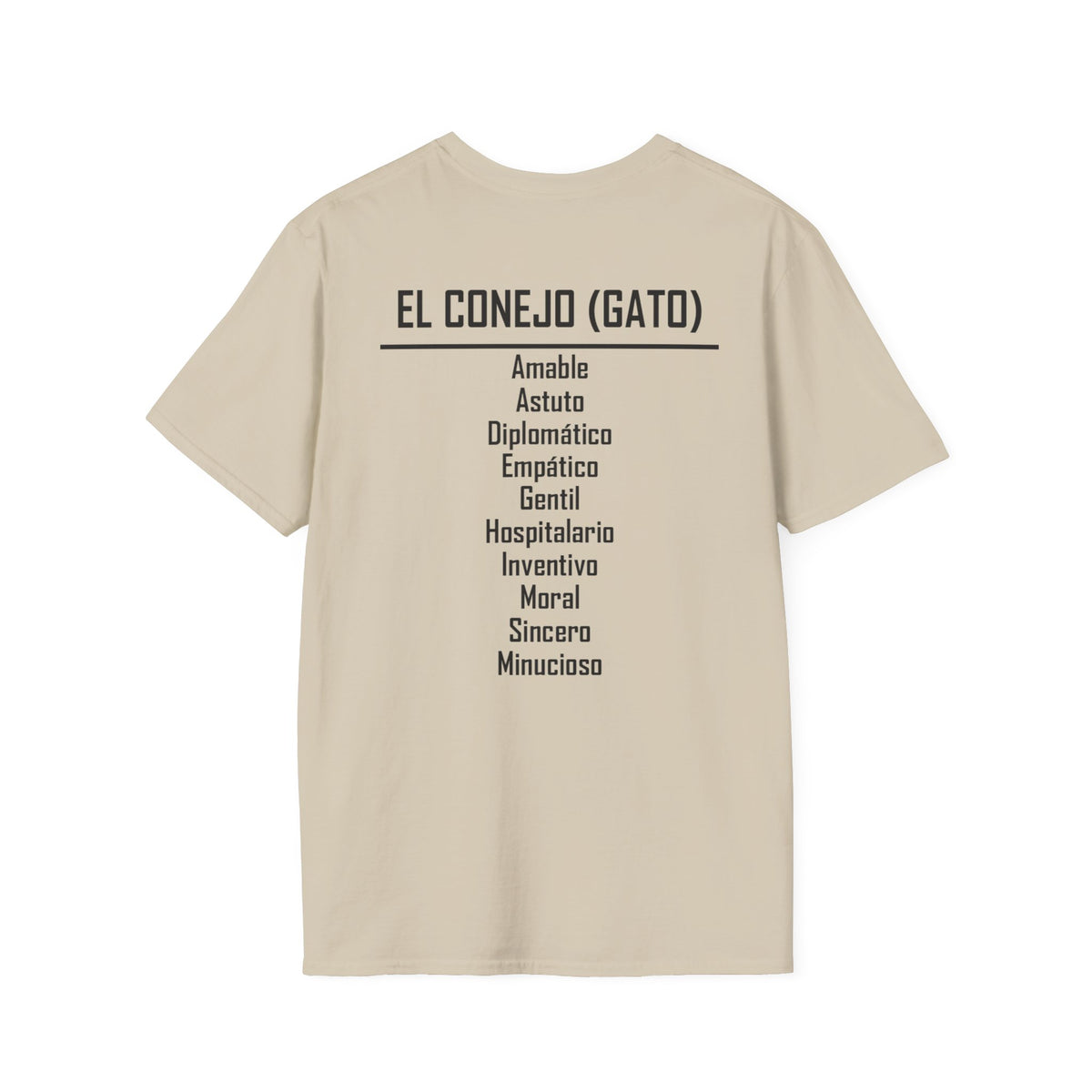 04 Conejo (Gato) — Camiseta Tipográfica — Colores Claros — Español