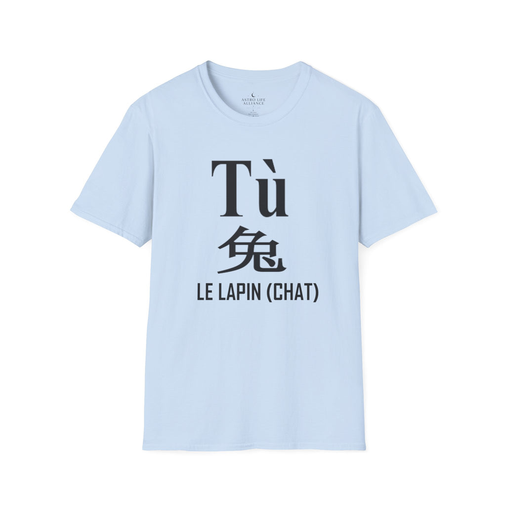 04 Lapin (Chat) — T-shirt Typographique — Couleurs Claires — Français