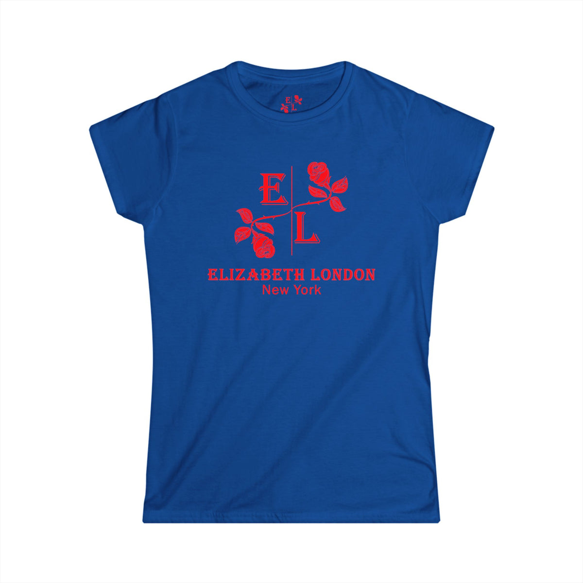 Elizabeth London™ Iconic Signature Rose Women’s Tee – Deep Garden