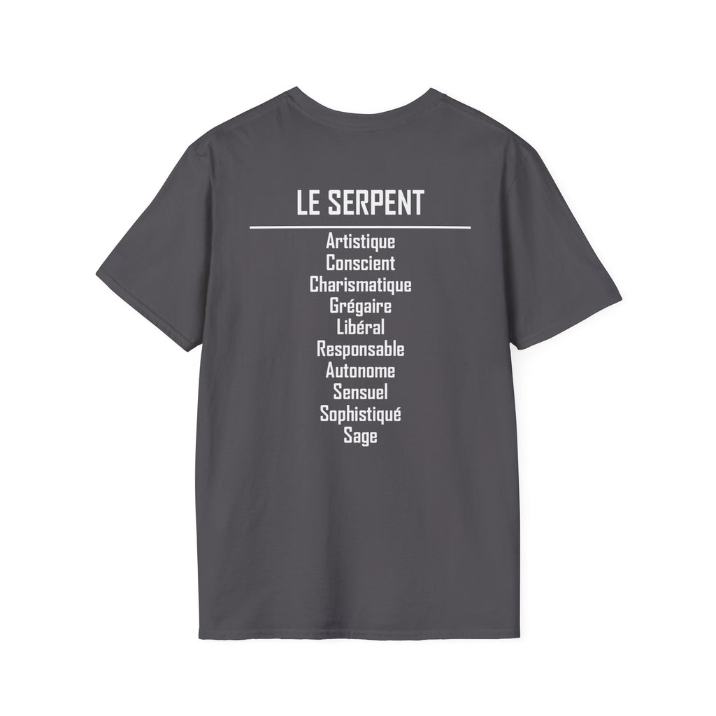06 Serpent — T-shirt Typographique — Couleurs Foncées — Français