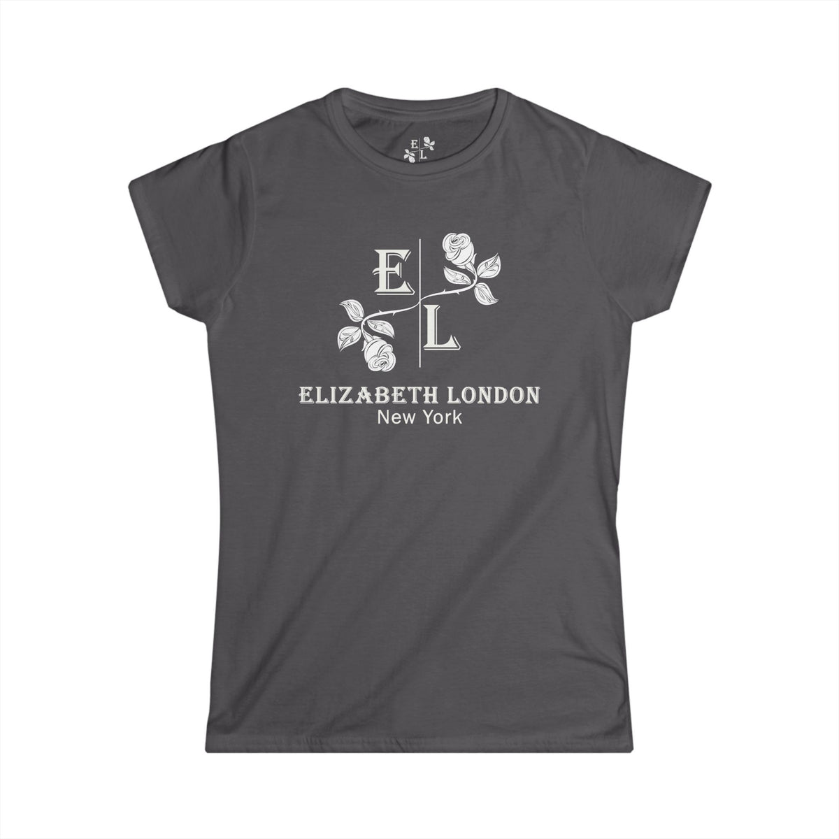 Elizabeth London™ Iconic Signature Rose Women’s Tee – Midnight Rose
