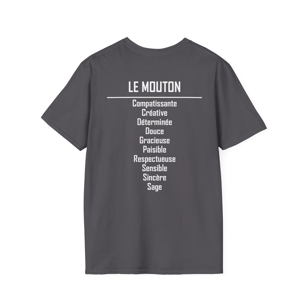 08 Mouton/Chèvre — T-shirt Typographique — Couleurs Foncées — Français