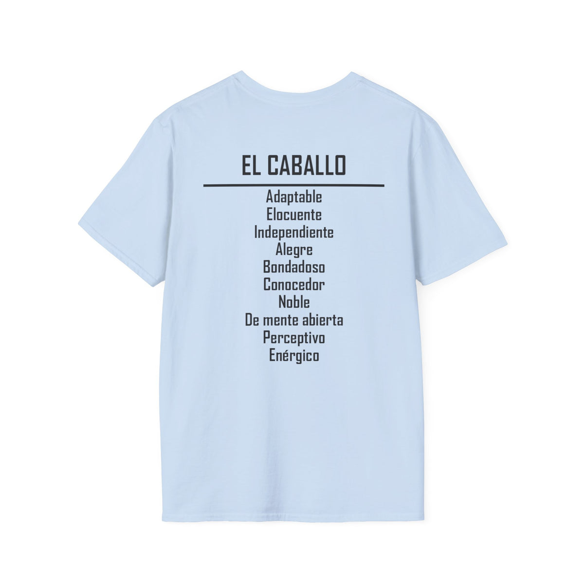 07 Caballo — Camiseta Tipográfica — Colores Claros — Español