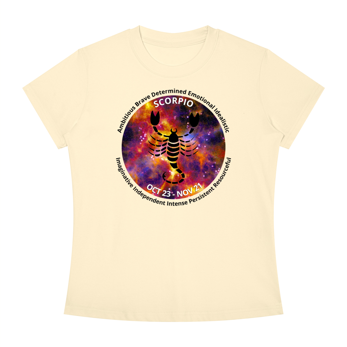 Scorpio Full-Color Zodiac Slim-Fit Women’s Tee – Light Shades
