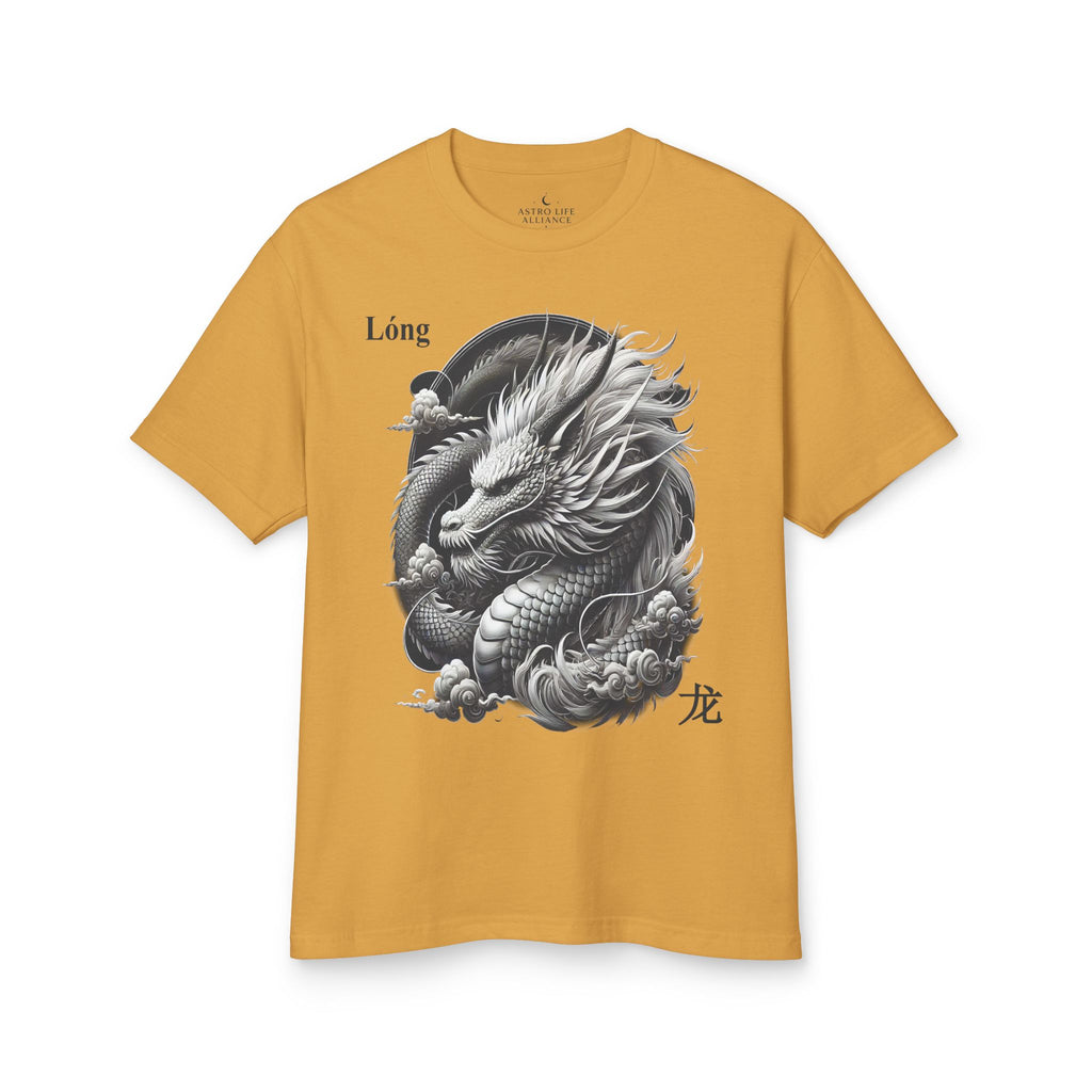 05 Dragon — Illustrated Tee — Faded Mustard — English
