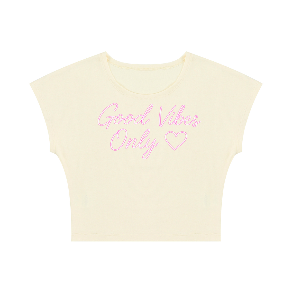 Good Vibes Only Pink Script Baby Tee