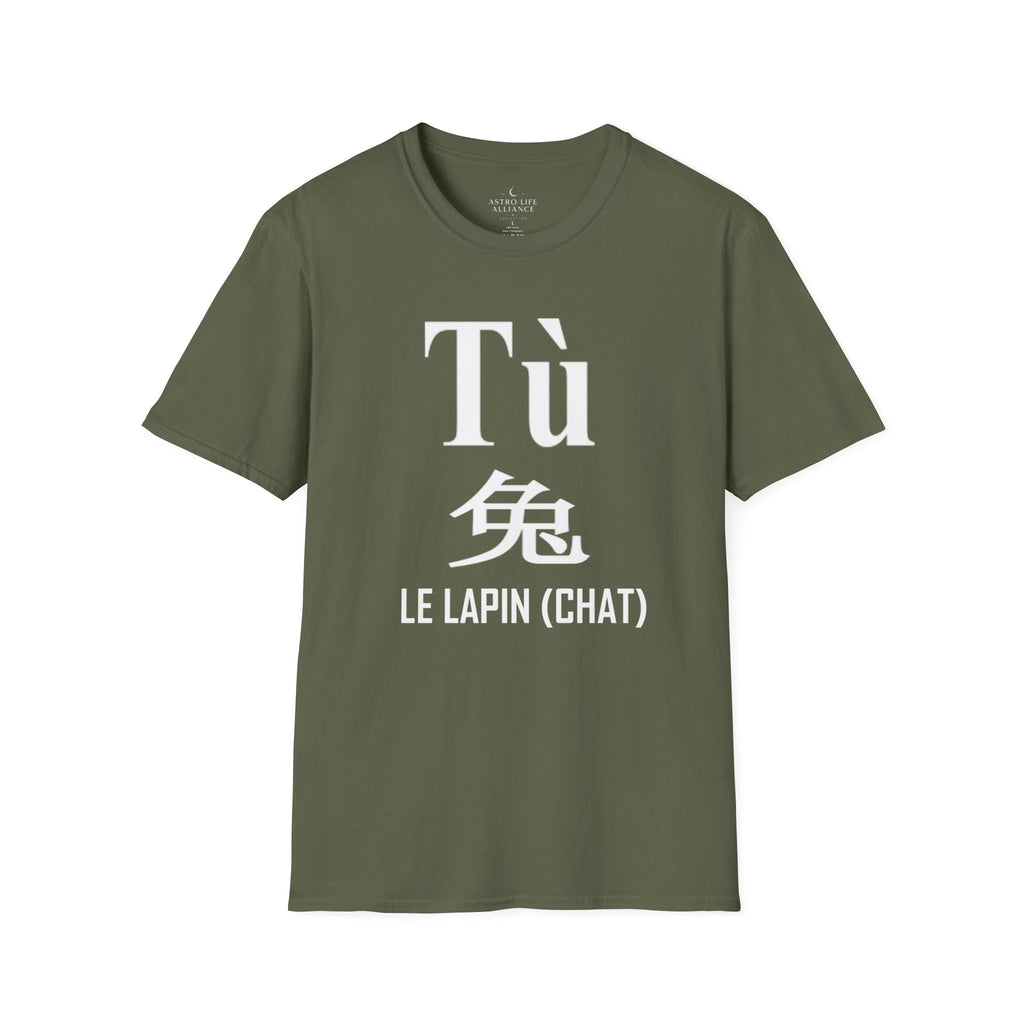 04 Lapin (Chat) — T-shirt Typographique — Couleurs Foncées — Français