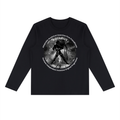 Aquarius black long-sleeve zodiac tee with black-and-white artwork, front view