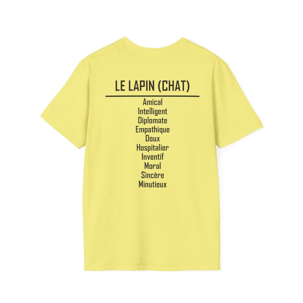 04 Lapin (Chat) — T-shirt Typographique — Couleurs Claires — Français