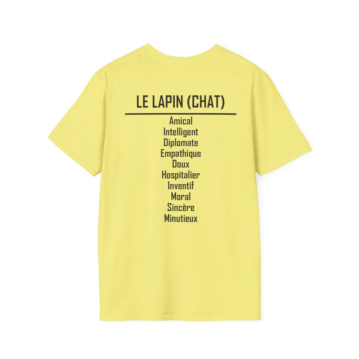 04 Lapin (Chat) — T-shirt Typographique — Couleurs Claires — Français