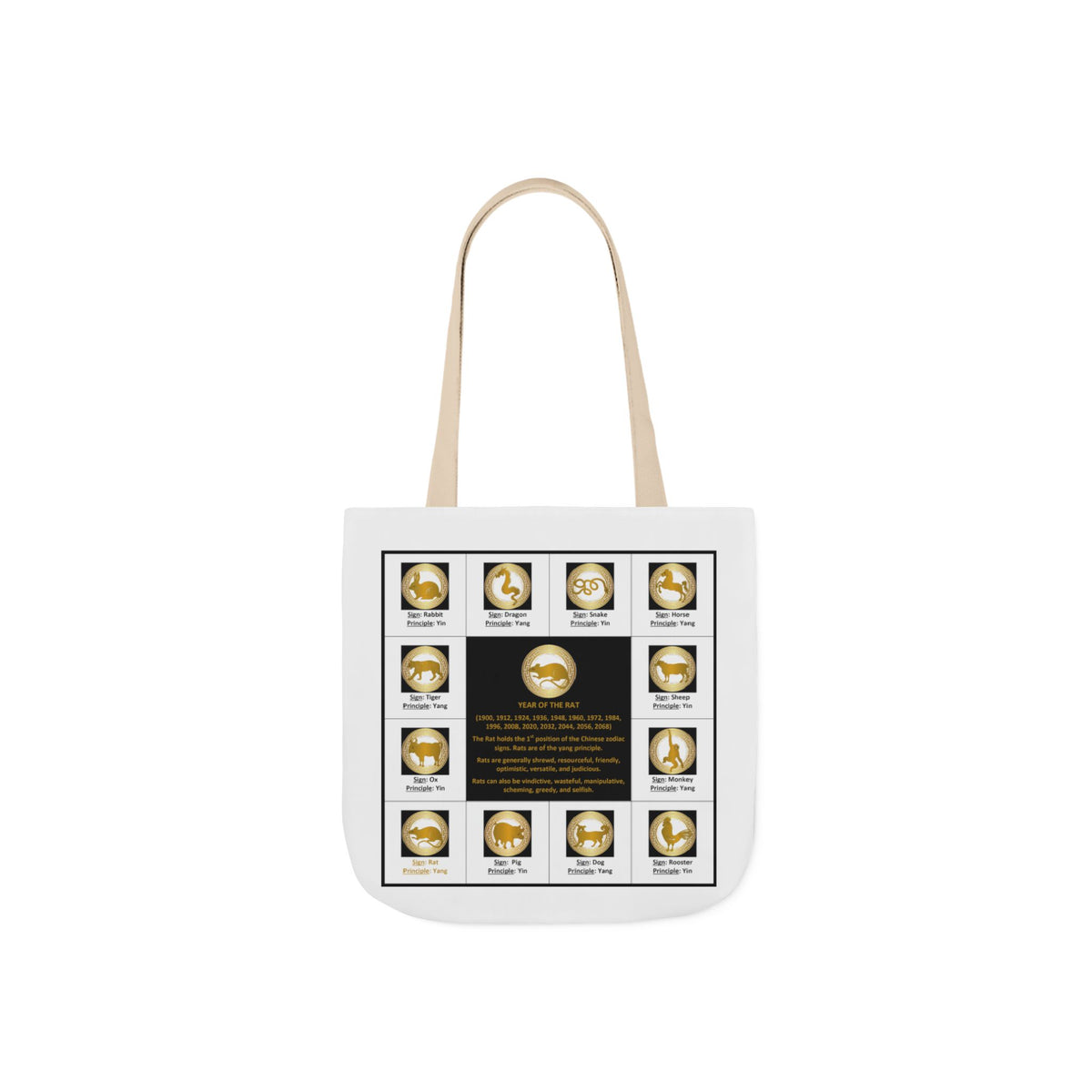 01 Rat — Chinese Zodiac Tote by Elizabeth London™