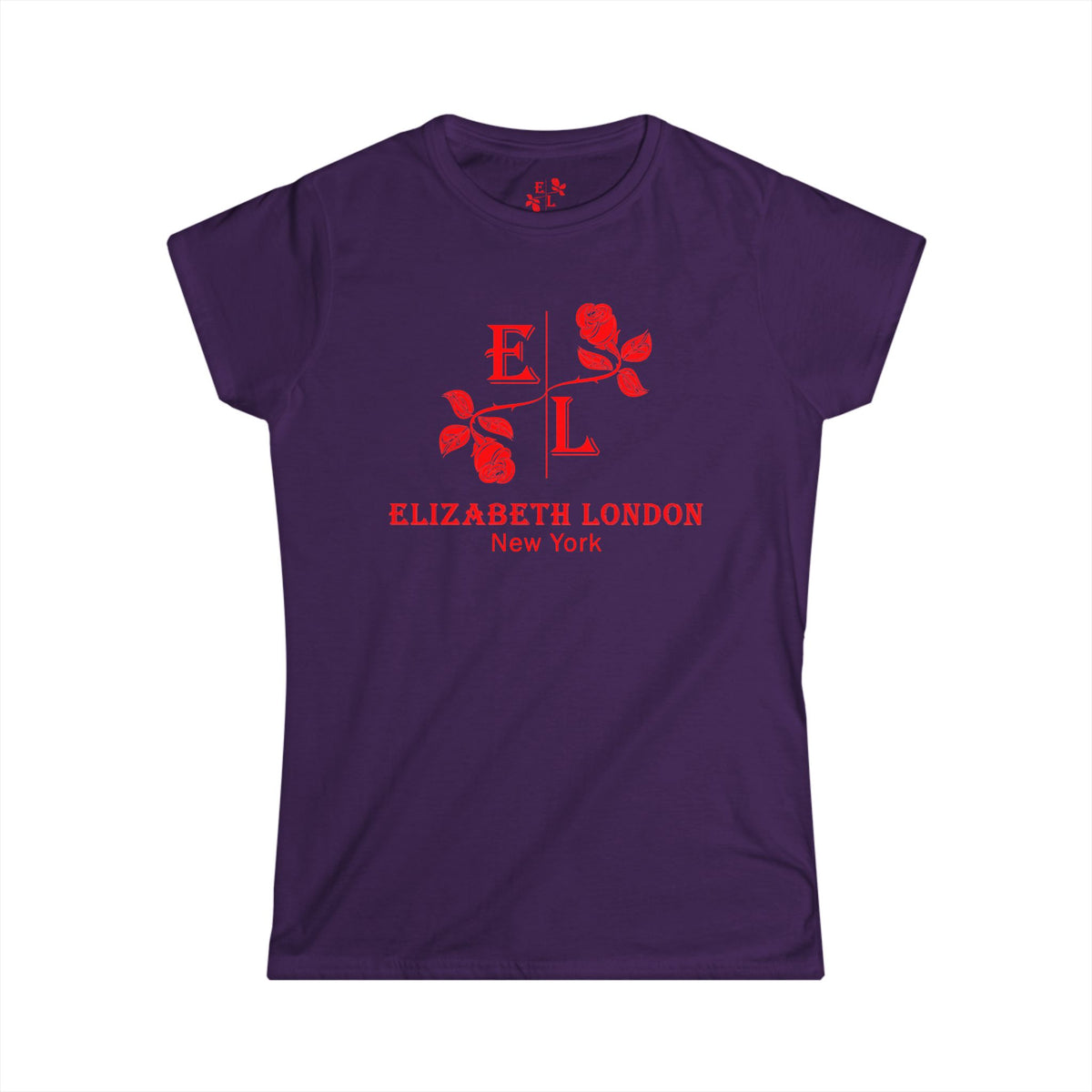 Elizabeth London™ Iconic Signature Rose Women’s Tee – Deep Garden