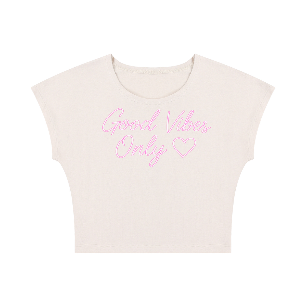 Good Vibes Only Pink Script Baby Tee