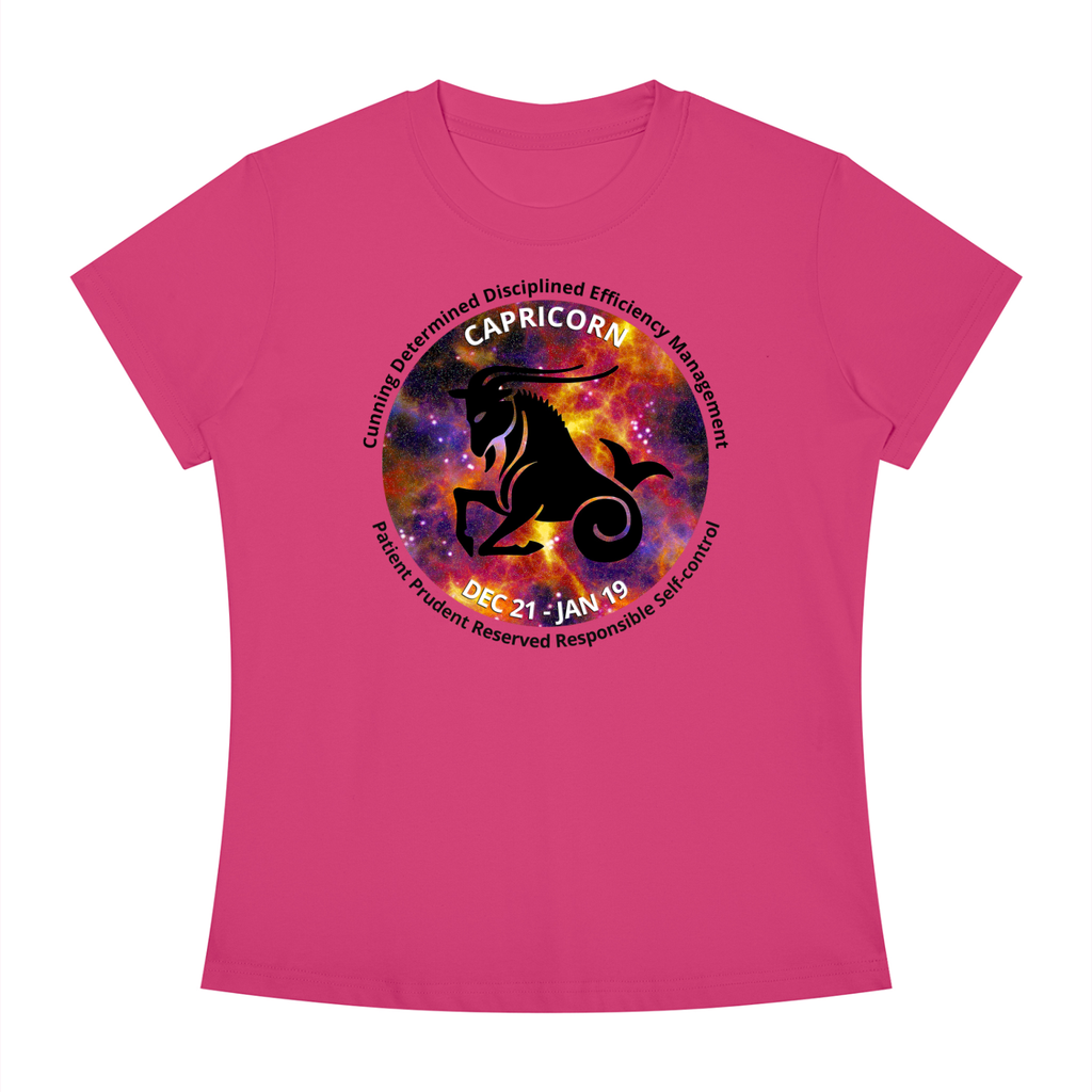 Capricorn Full-Color Zodiac Slim-Fit Women’s Tee – Light Shades