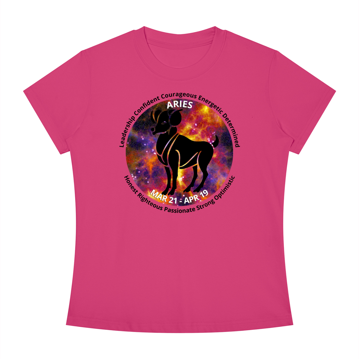Aries Full-Color Zodiac Slim-Fit Women’s Tee – Light Shades