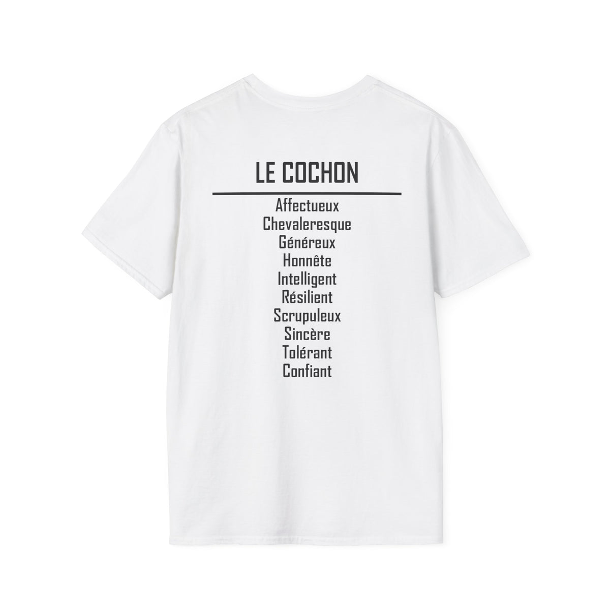 12 Cochon — T-shirt Typographique — Couleurs Claires — Français