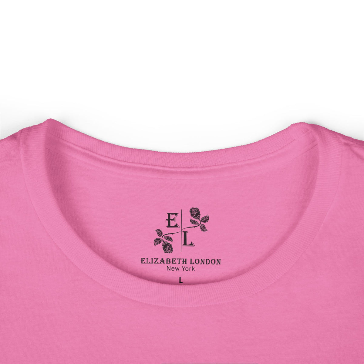 Elizabeth London™ Iconic Signature Rose Women’s Tee – Soft Grace
