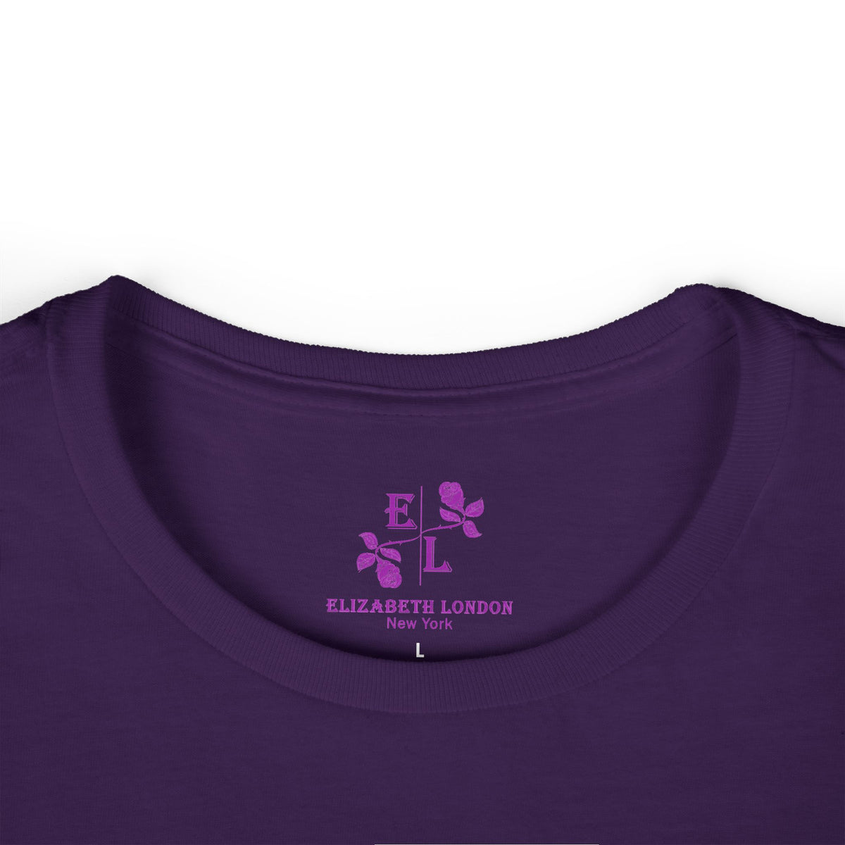 Elizabeth London™ Iconic Signature Rose Women’s Tee – Royal Rose