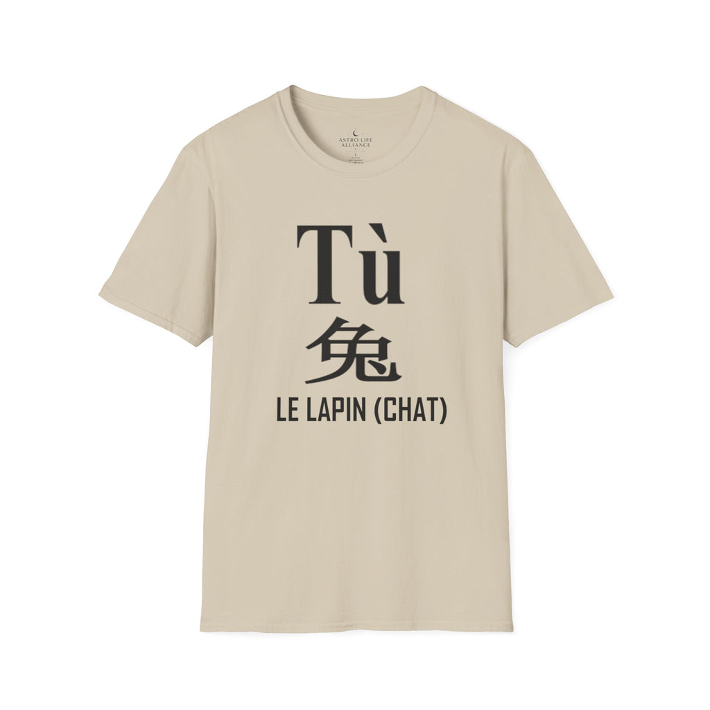 04 Lapin (Chat) — T-shirt Typographique — Couleurs Claires — Français