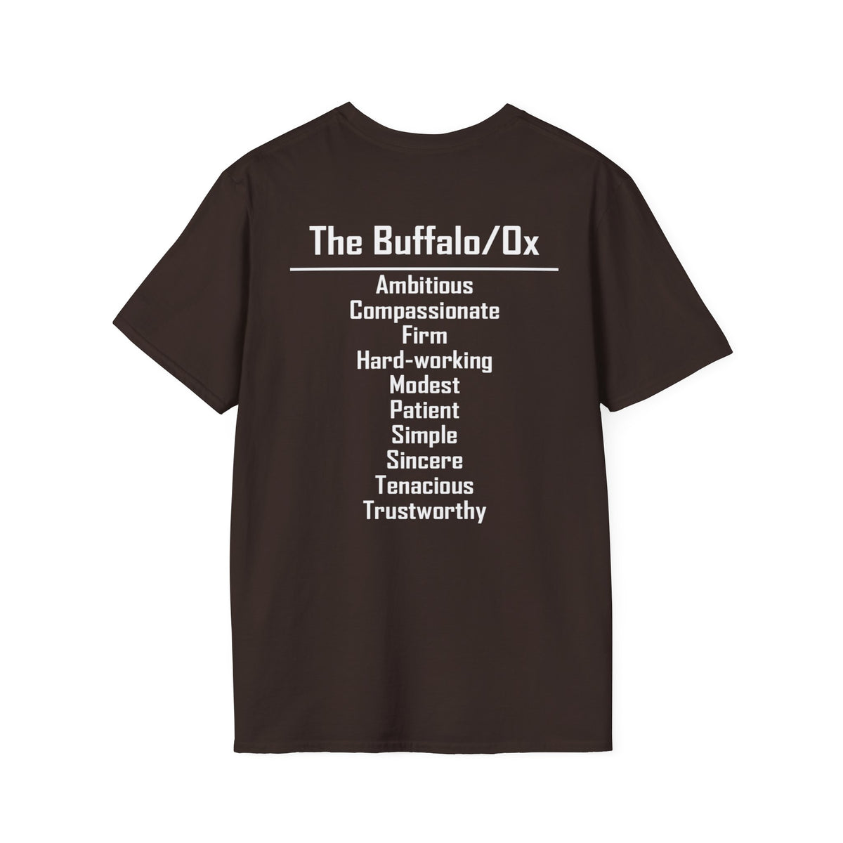 02 Buffalo/Ox — Typography Tee — Dark Colors — English