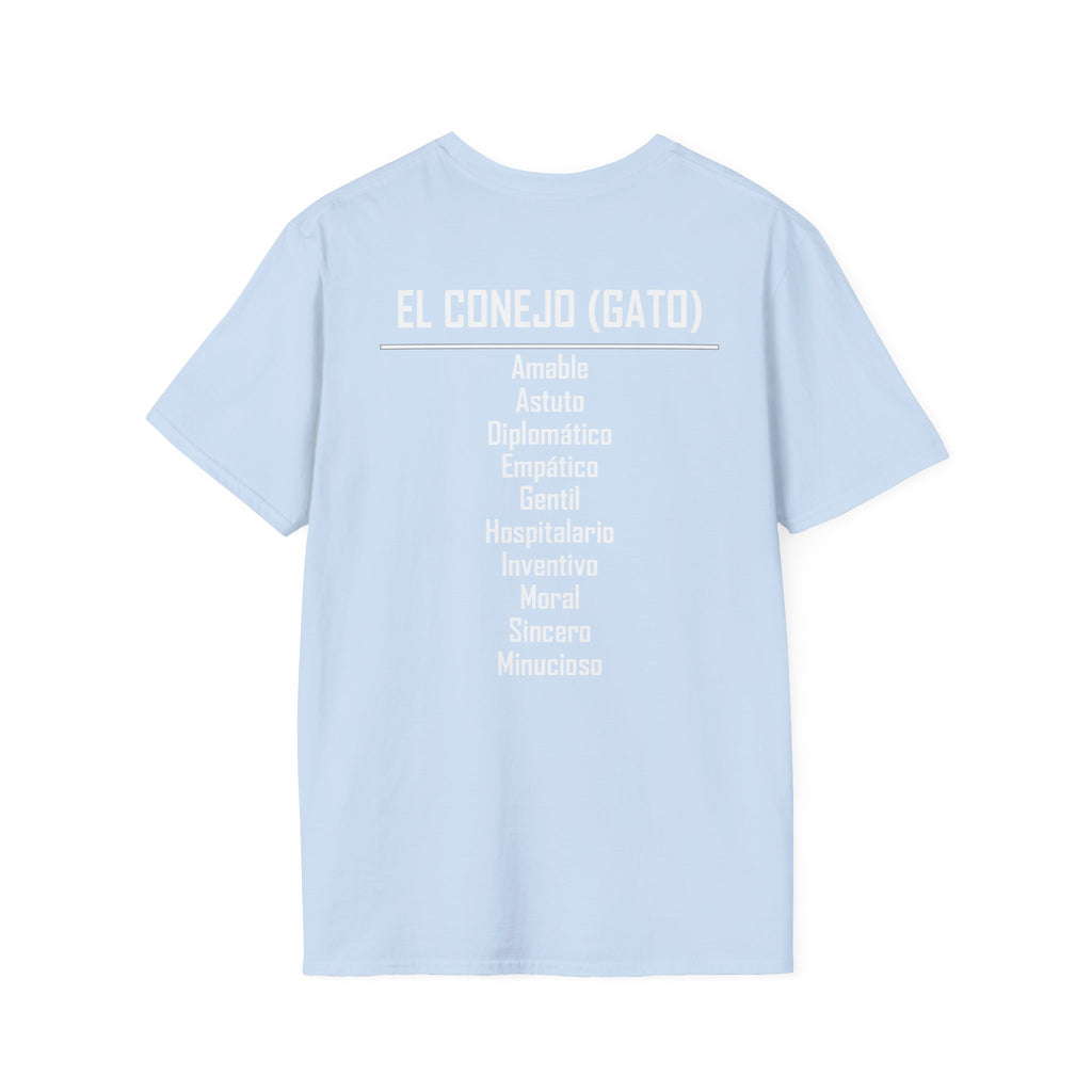 04 Conejo (Gato) — Camiseta Tipográfica — Colores Oscuros — Español