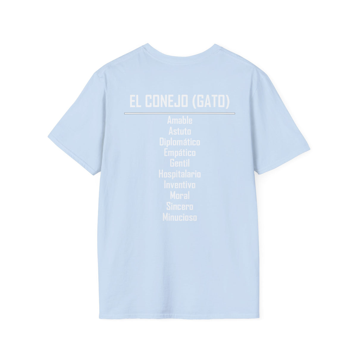 04 Conejo (Gato) — Camiseta Tipográfica — Colores Oscuros — Español