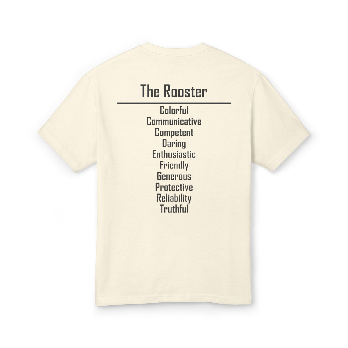 10 Rooster — Illustrated Tee — Faded Cream — English