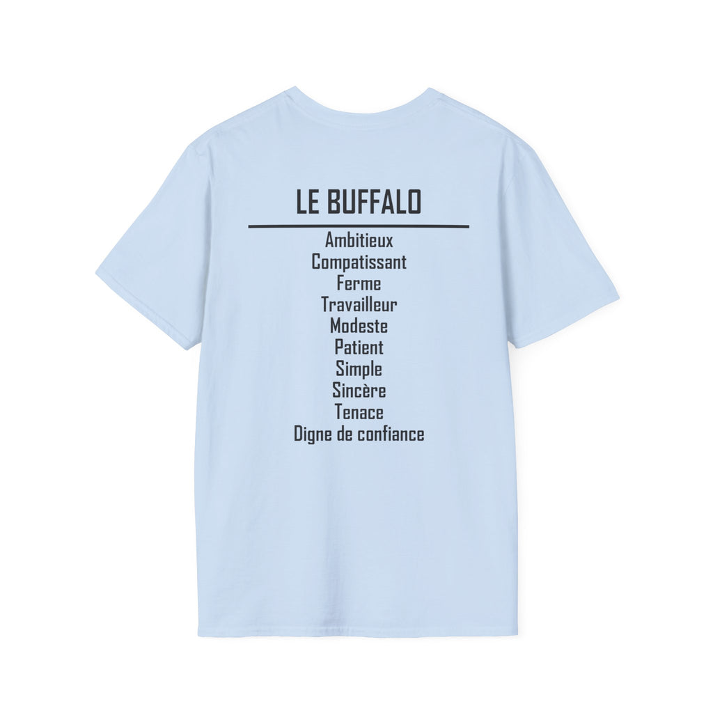 02 Buffle/Bœuf — T-shirt Typographique — Couleurs Claires — Français