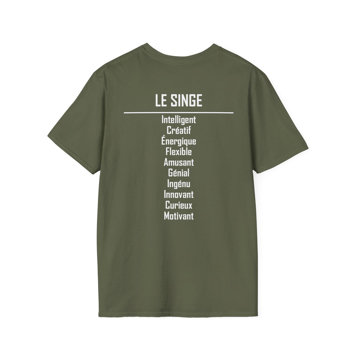 09 Singe — T-shirt Typographique — Couleurs Foncées — Français