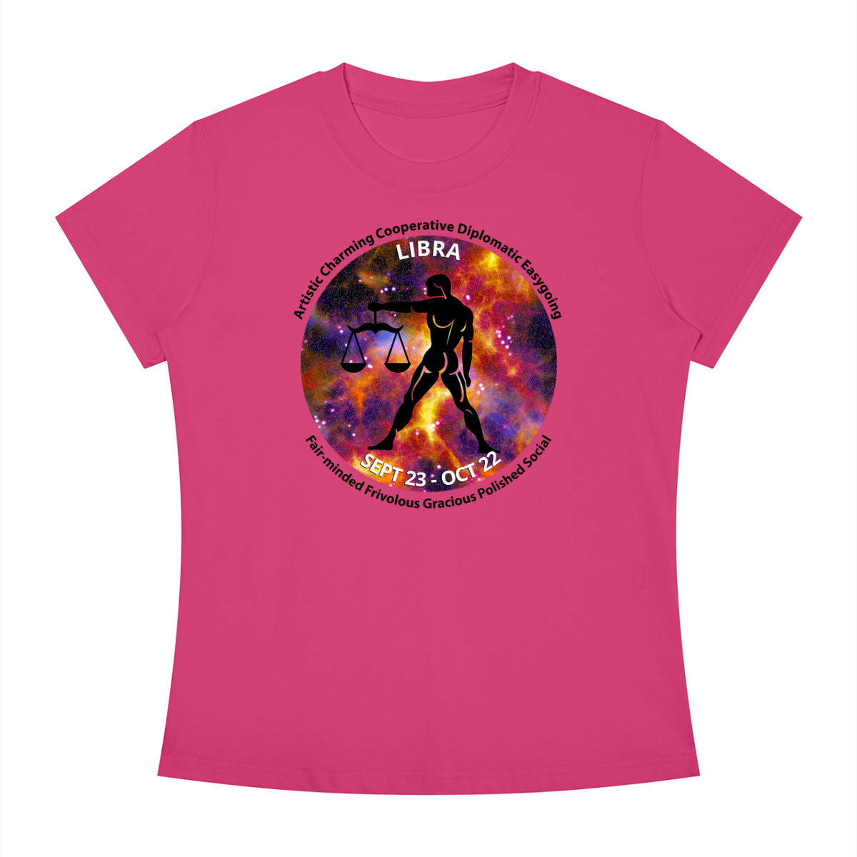 Libra Full-Color Zodiac Slim-Fit Women’s Tee – Light Shades