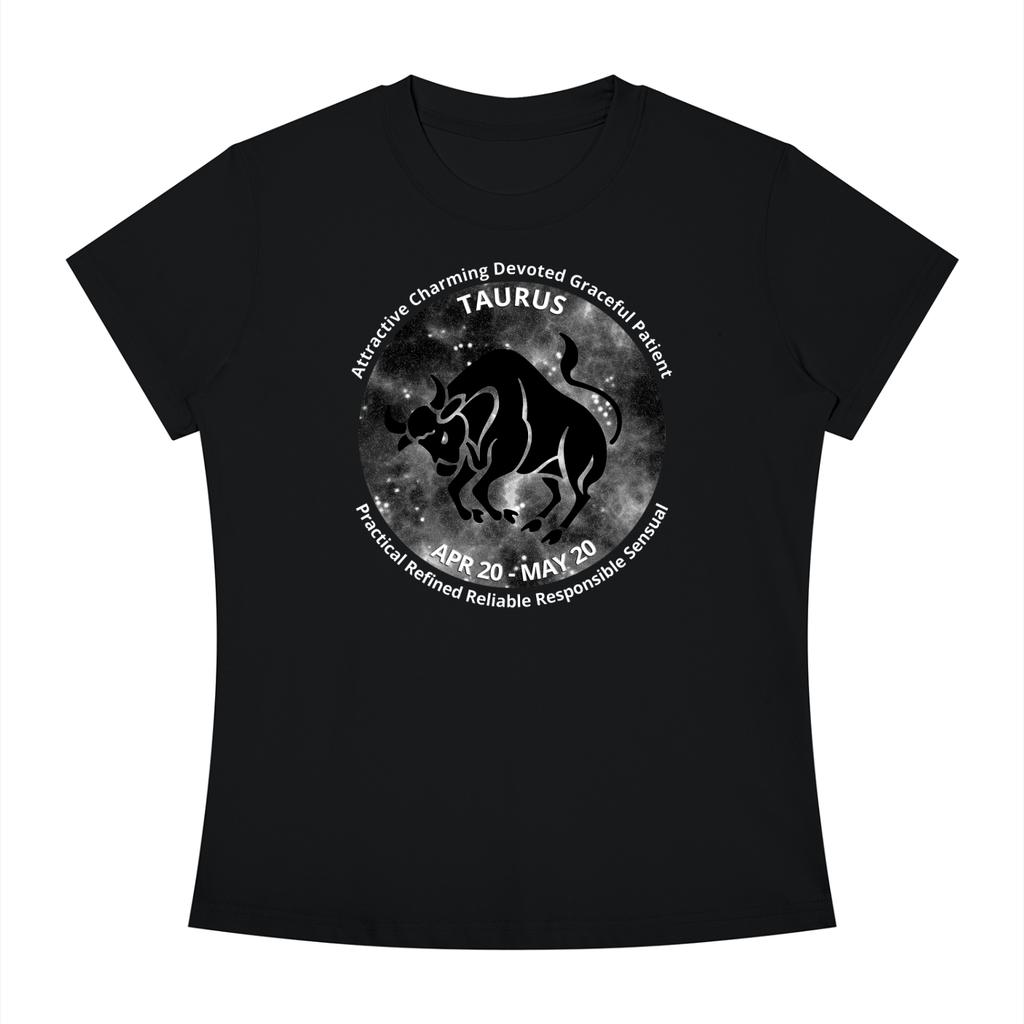 Taurus Monochrome Zodiac Slim-Fit Women’s Tee – Black