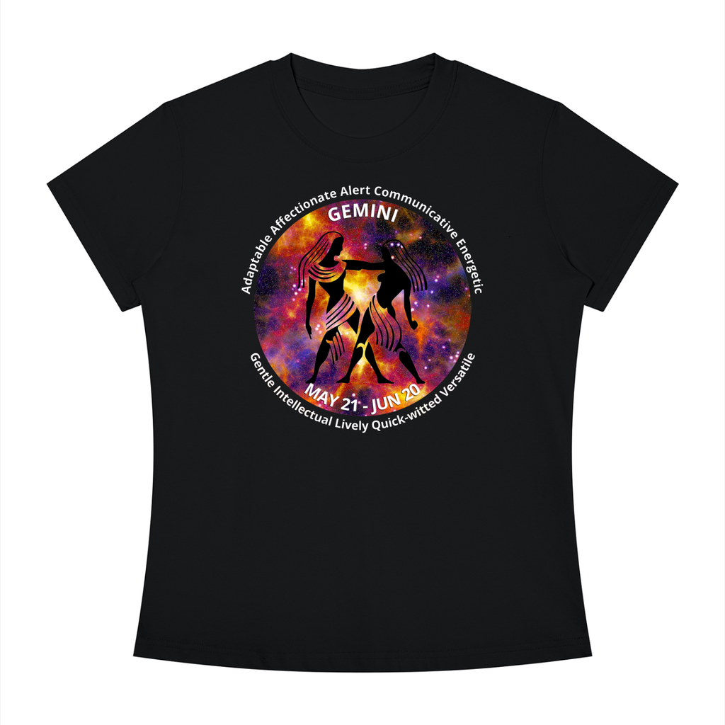 Gemini Full-Color Zodiac Slim-Fit Women’s Tee – Dark Shades