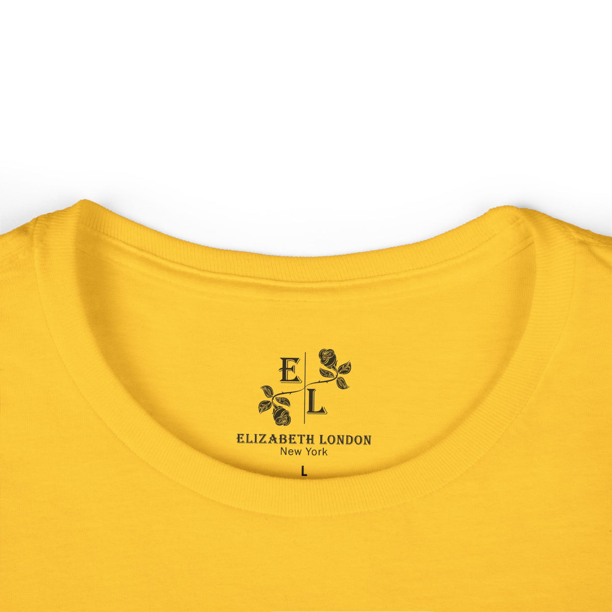 Elizabeth London™ Iconic Signature Rose Women’s Tee – Soft Grace
