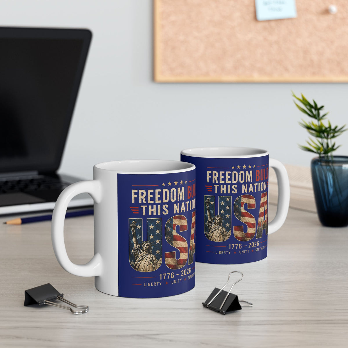 Freedom Built This Nation White Ceramic Mug