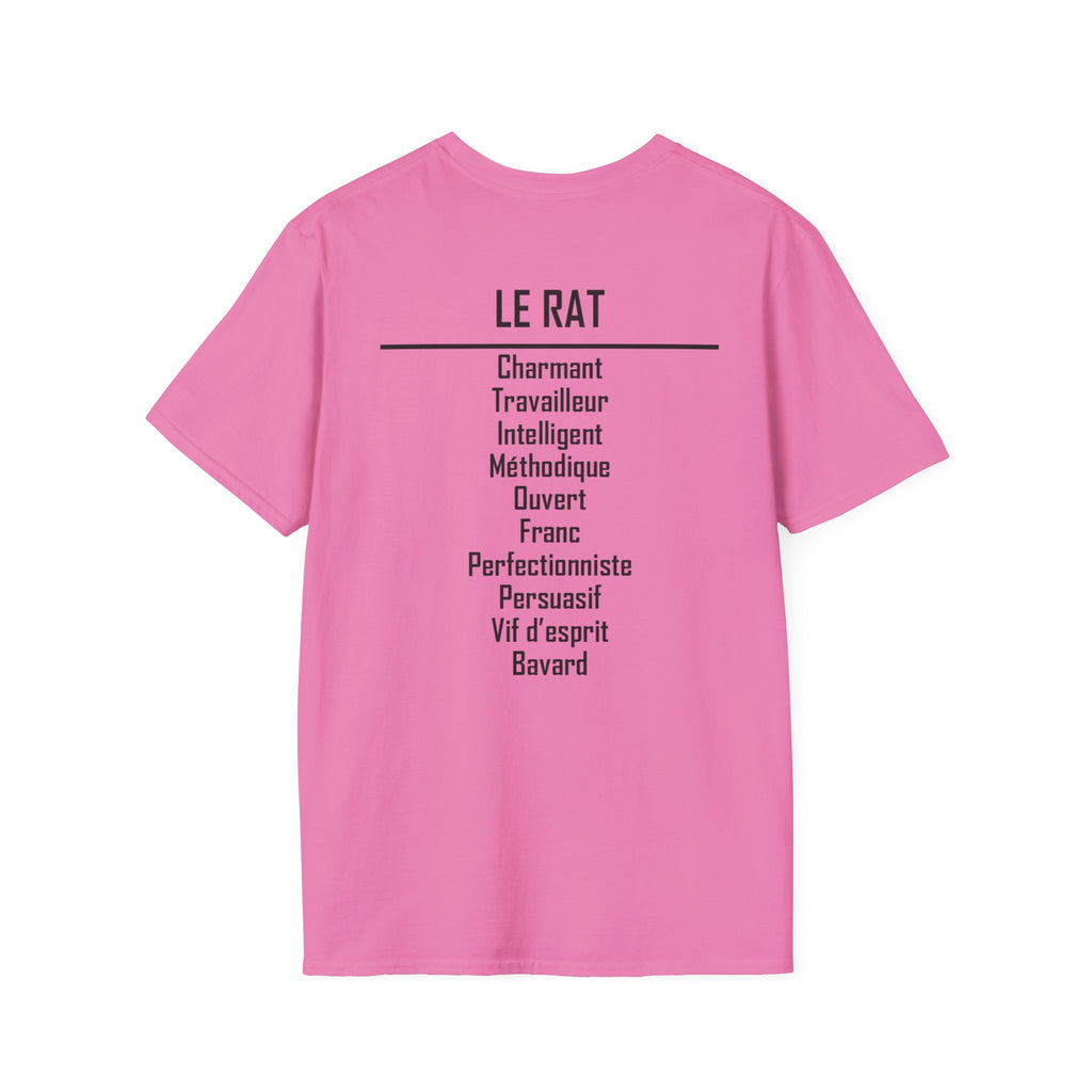 01 Rat — T-shirt Typographique — Couleurs Claires — Français