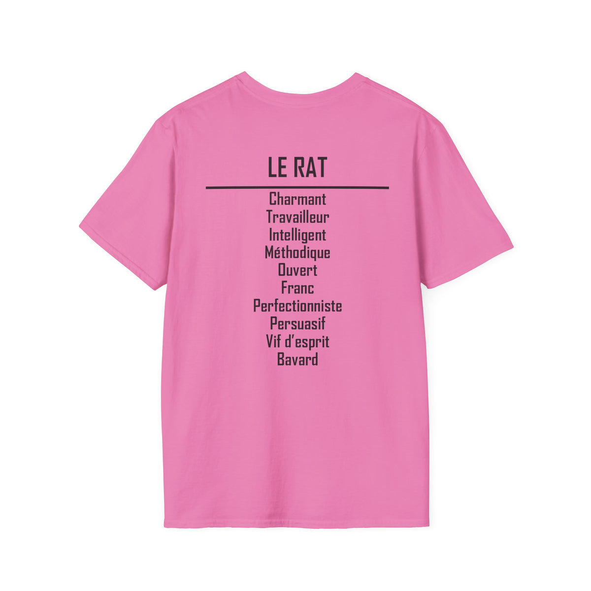 01 Rat — T-shirt Typographique — Couleurs Claires — Français