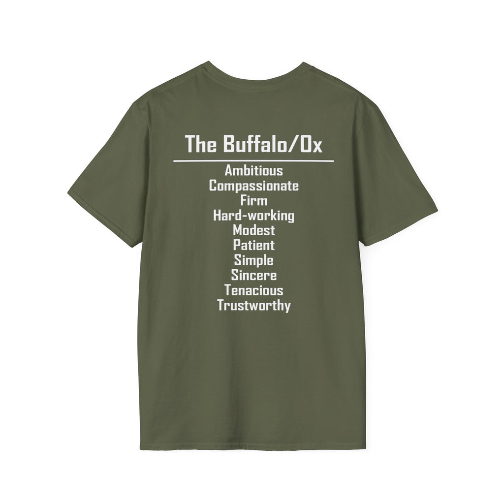 02 Buffalo/Ox — Typography Tee — Dark Colors — English