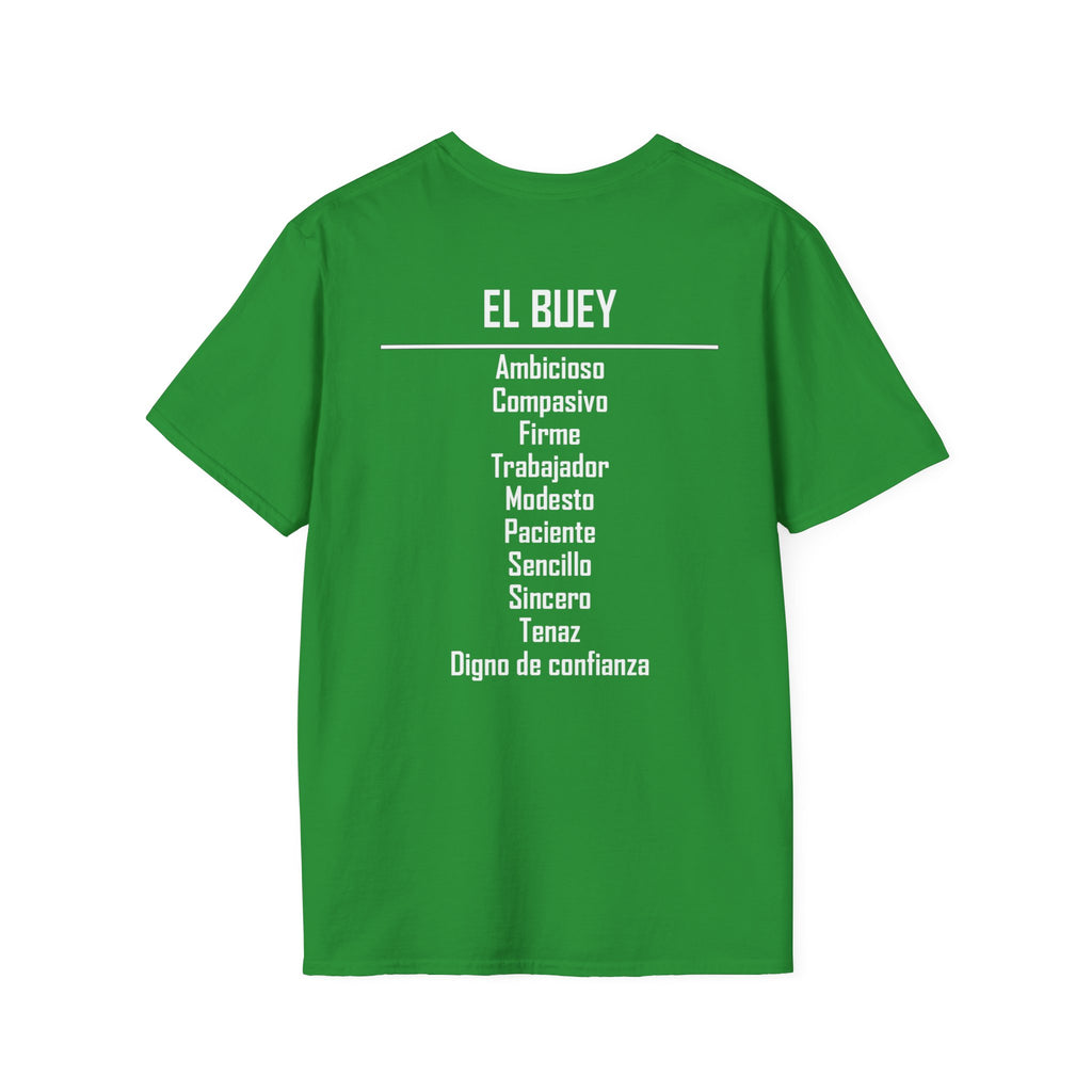 02 Buey — Camiseta Tipográfica — Colores Oscuros — Español