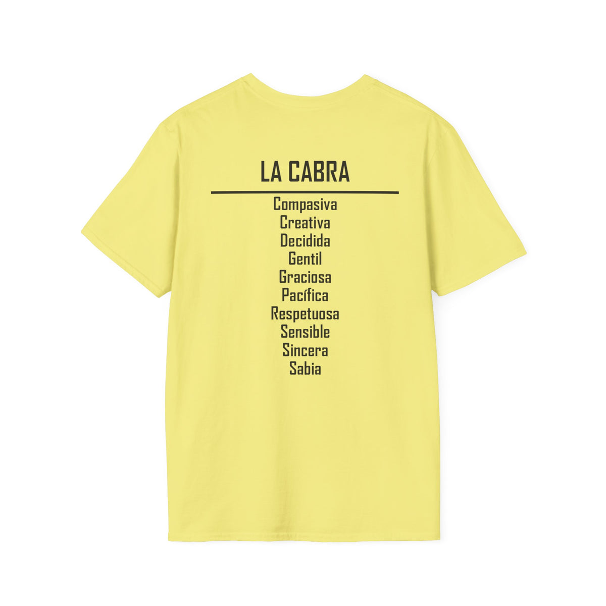 08 Cabra — Camiseta Tipográfica — Colores Claros — Español